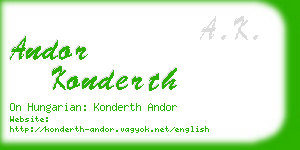 andor konderth business card